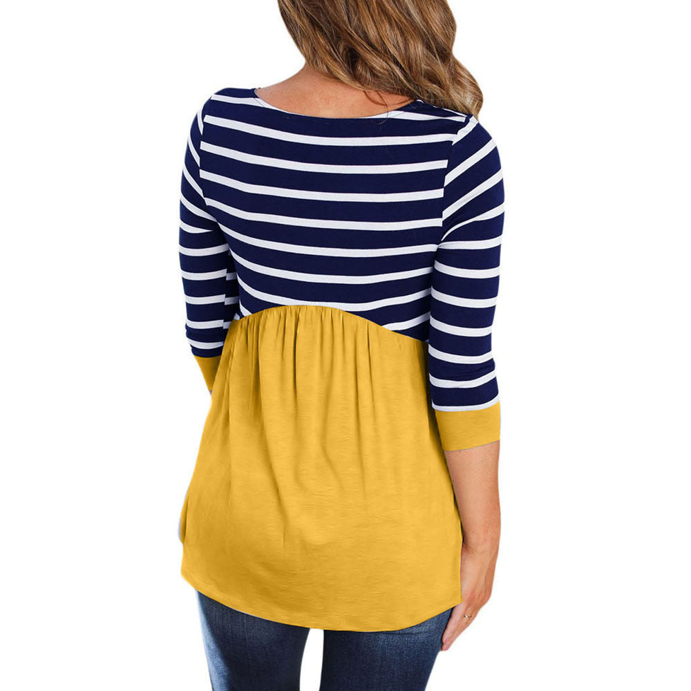 Loose Round Neck Pullover Casual T-shirt