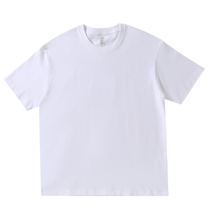 Round Neck Solid Colour Cotton T-shirt