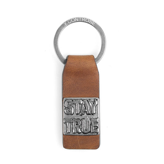 Leather Keychain With Message  - STAY TRUE