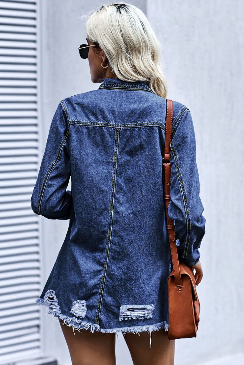 Dark Blue Jeans Shacket