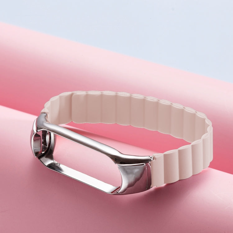 For Xiaomi Mi Band 4 / 3 Silicone Magnetic Watch Band(Pink)