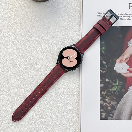 22mm Horse Texture Frosted Leather Strap Watch