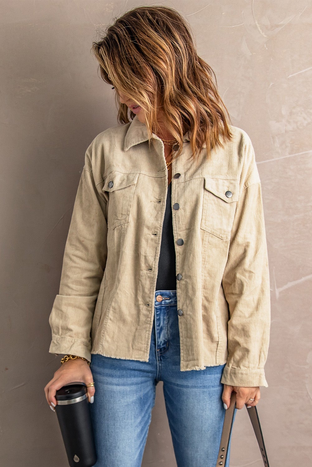 Khaki Pocket Corduroy Jacket