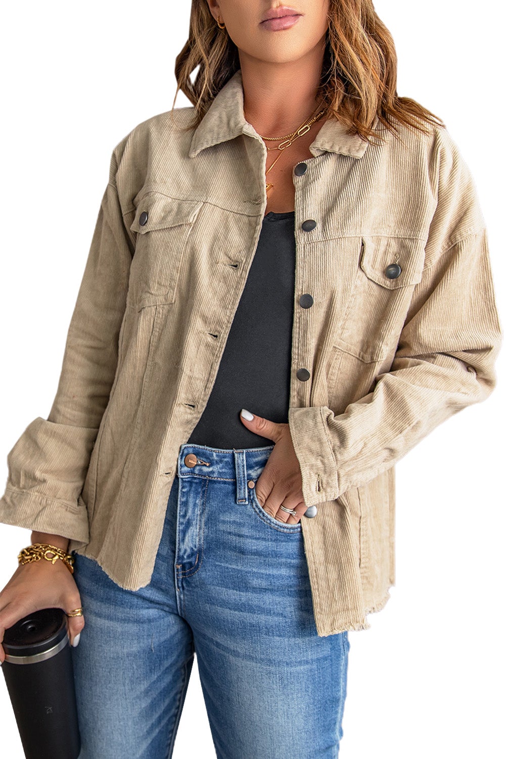 Khaki Pocket Corduroy Jacket