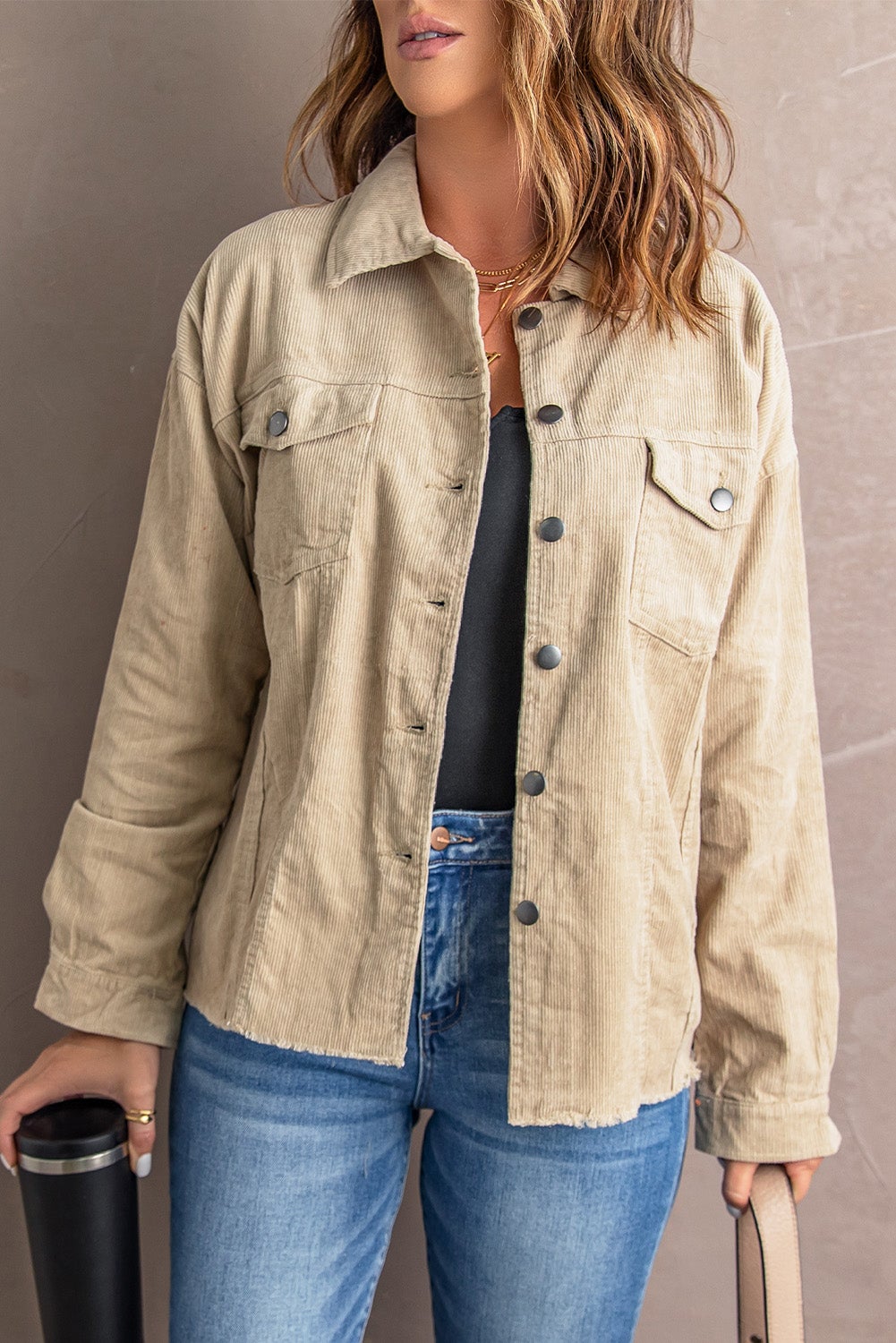 Khaki Pocket Corduroy Jacket