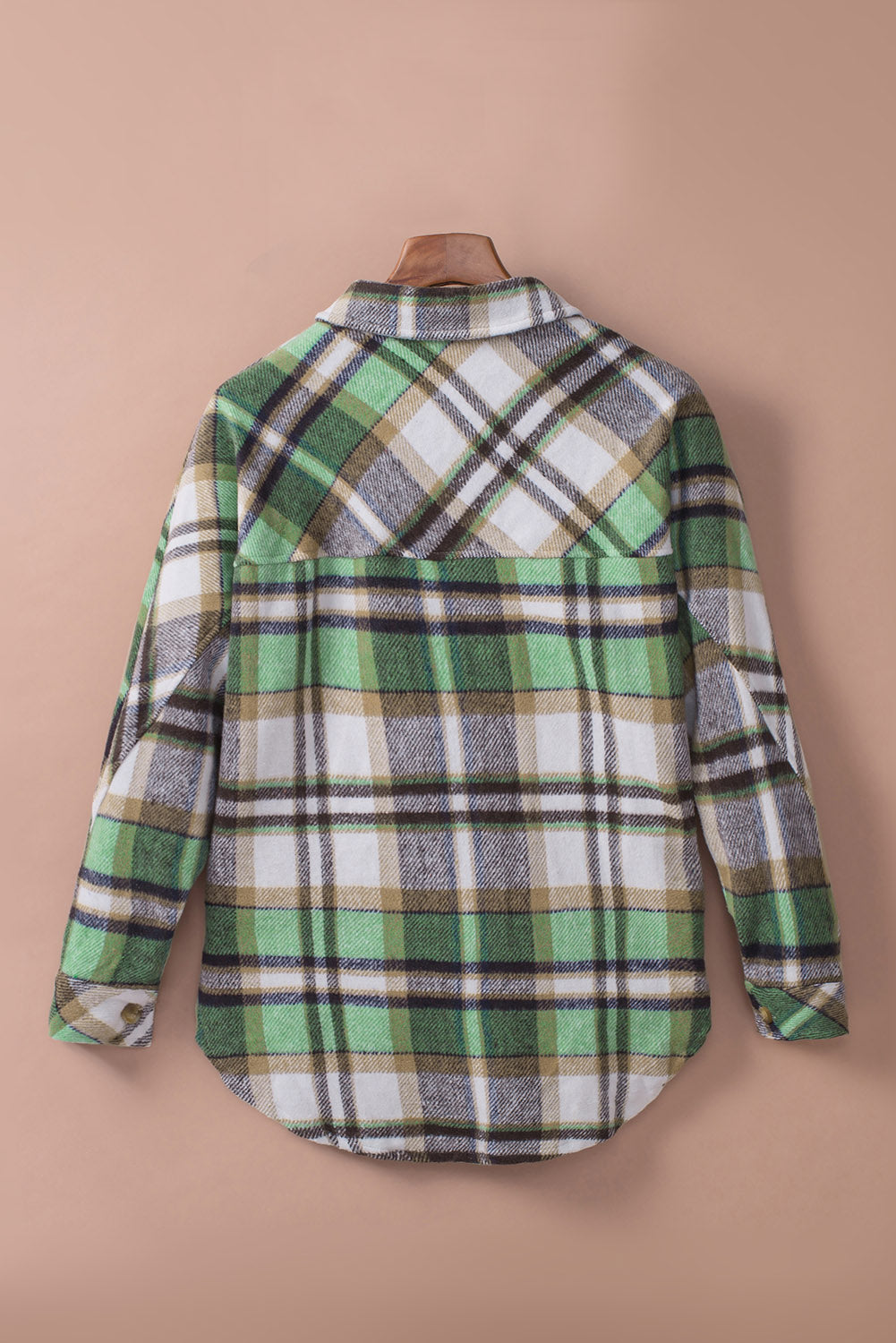 Women Green Plaid Shacket