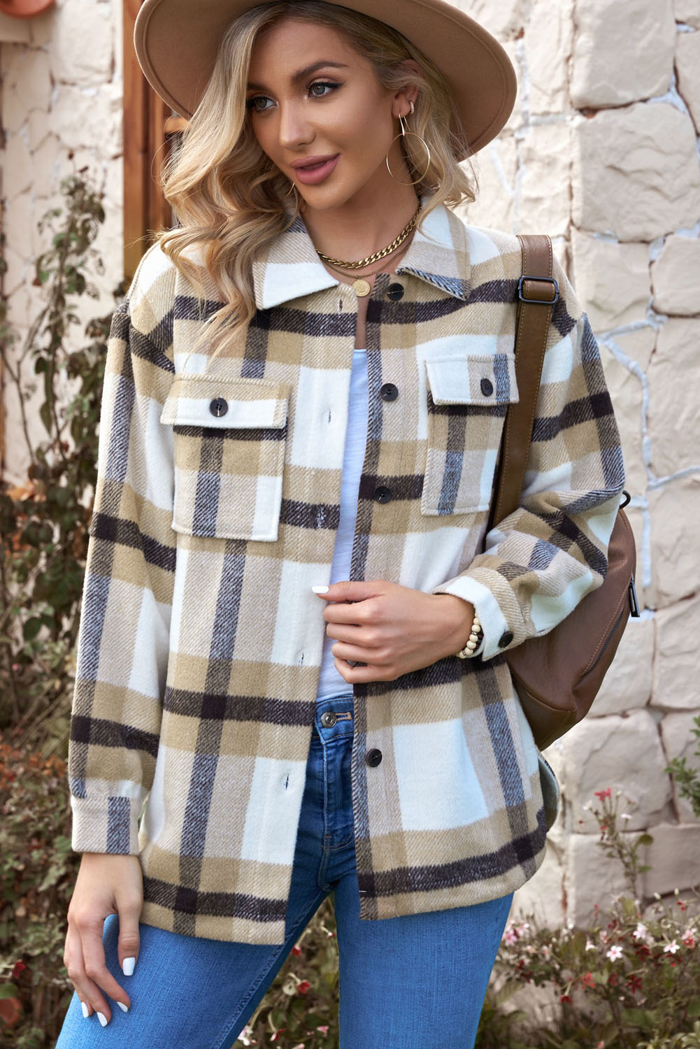 Fashion Plaid Print Shacket