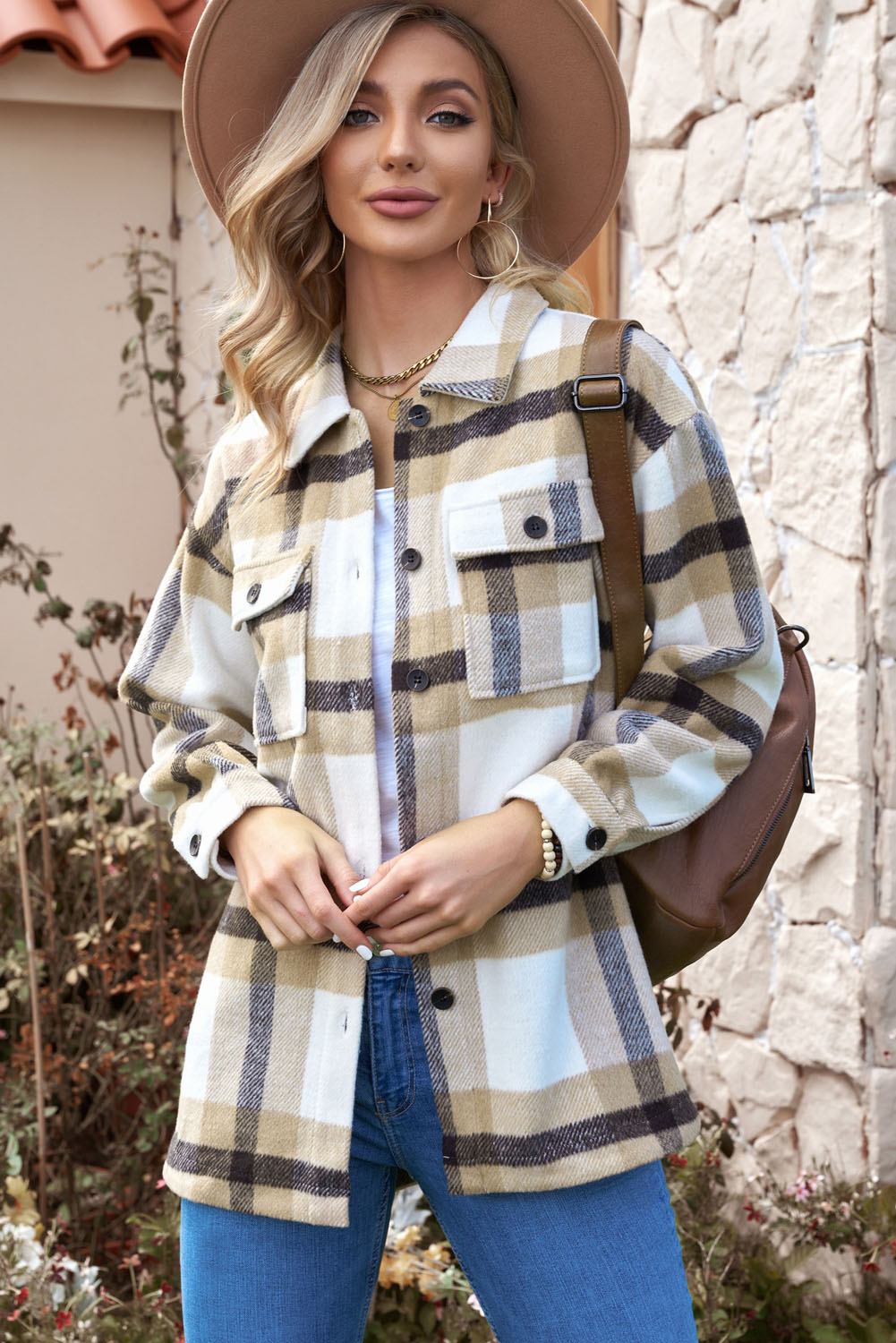 Fashion Plaid Print Shacket