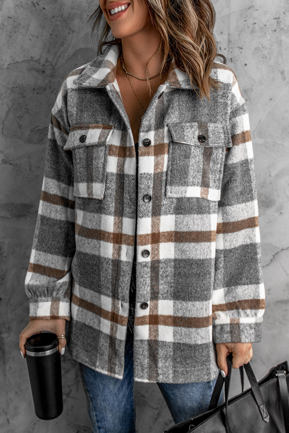 Winter Brown Plaid Shacket