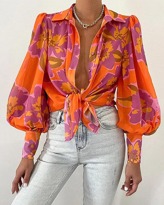 New Print Women's Fashion Button Shirt