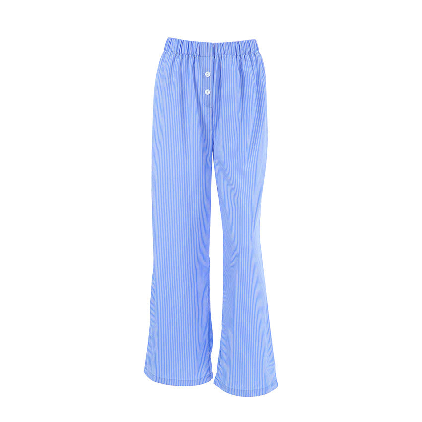 Lazy Design Loose Wide-leg Pants Women's, Blue