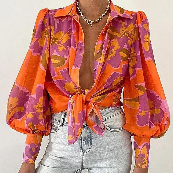 New Print Women's Fashion Button Shirt