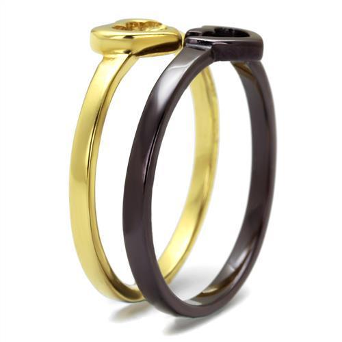 TK2548 - IP Gold & IP Dark Brown (IP coffee) Stainless Steel Ring with