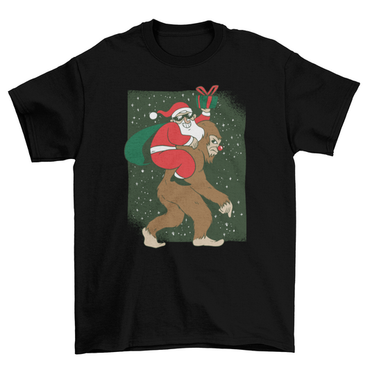 Santa Bigfoot T-shirt