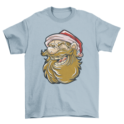 Cartoon santa claus head t-shirt design