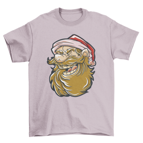 Cartoon santa claus head t-shirt design