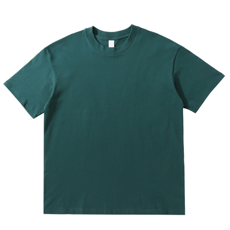 Round Neck Solid Colour Cotton T-shirt