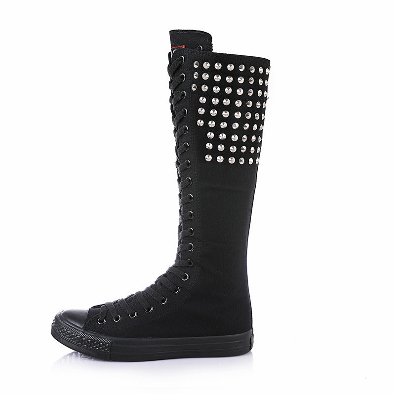 Punk Rivet Shoes All-match Lace-up