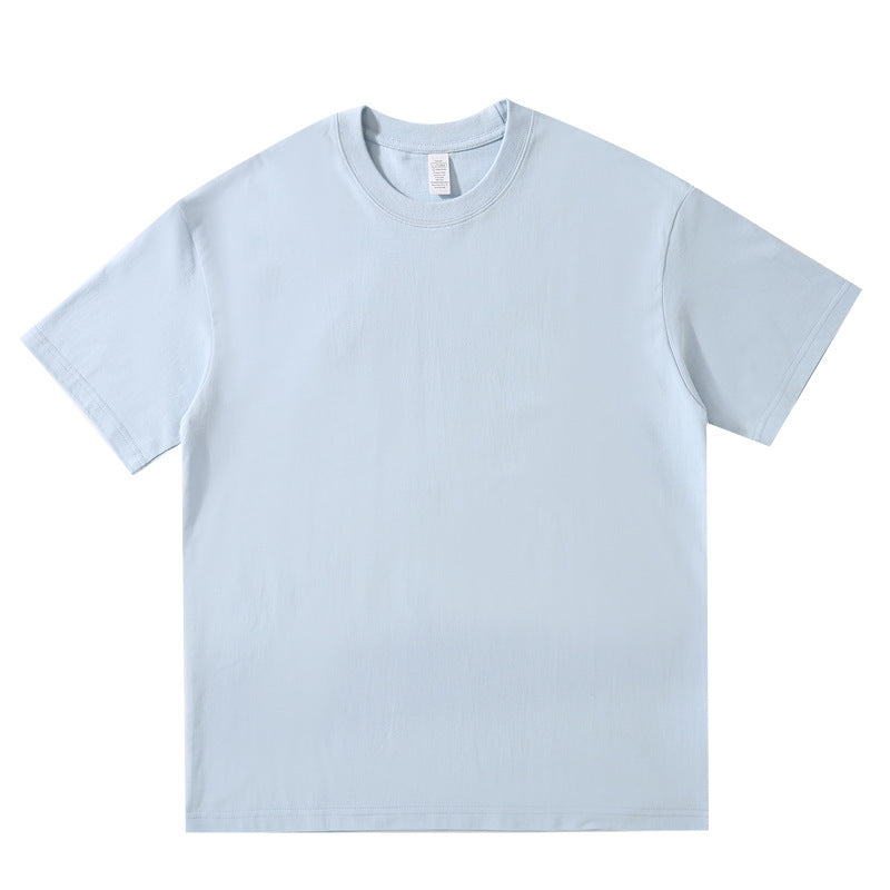 Round Neck Solid Colour Cotton T-shirt