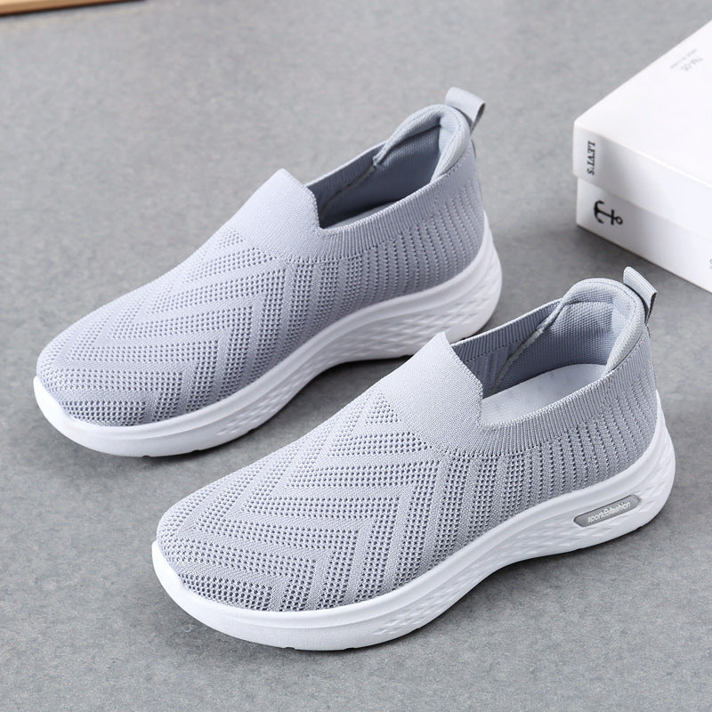 Casual Mesh Shoes Sock Slip On Flat Shoes For Women Sneakers Casual Soft Sole Walking Sports Shoe