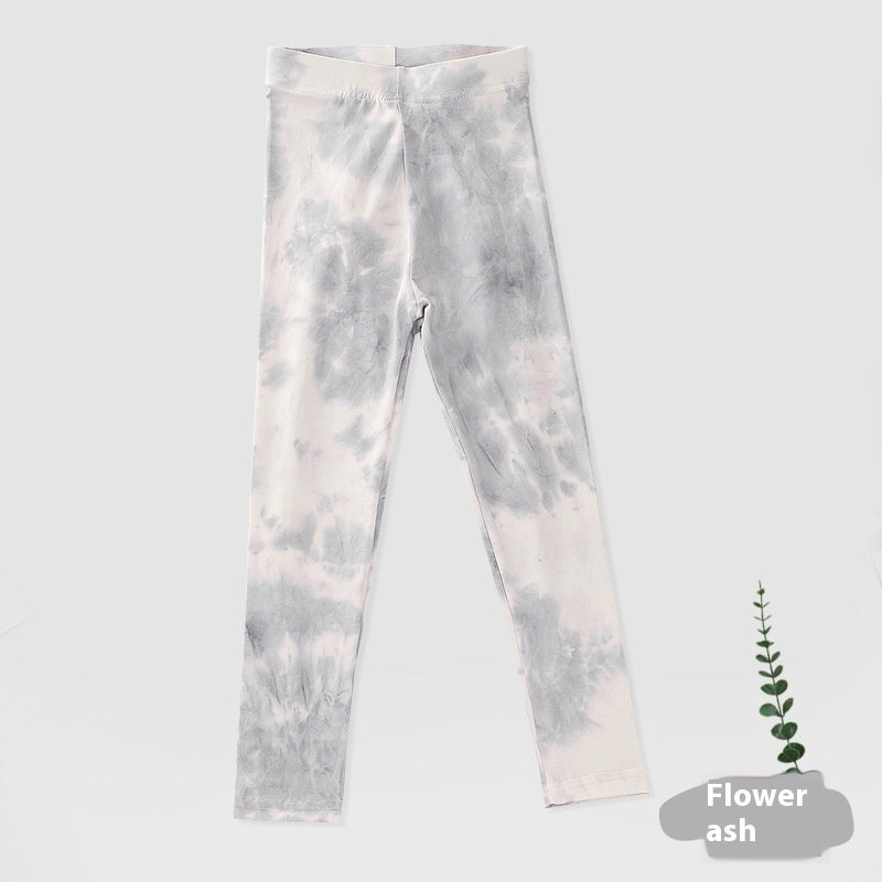 Girl's Pants Leisure Tie-dyed Leggings Children's Pants Outer Wear Sports Tights