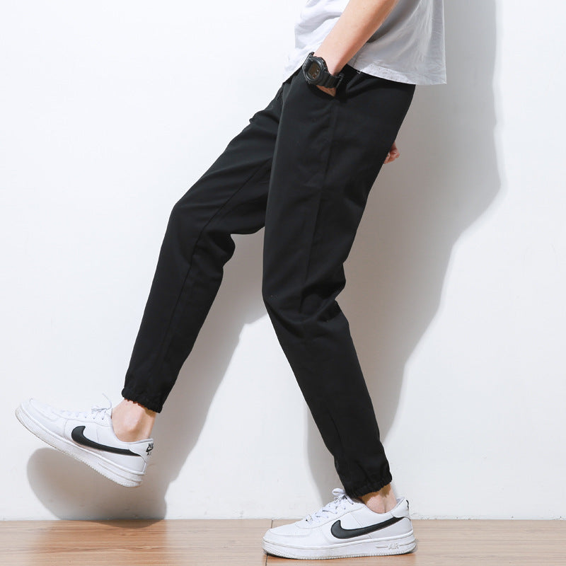 Slim fit ankle cuff trousers