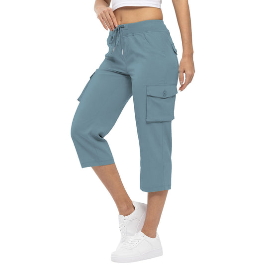 Women's High Waist Drawstring Pocket Loose Pants