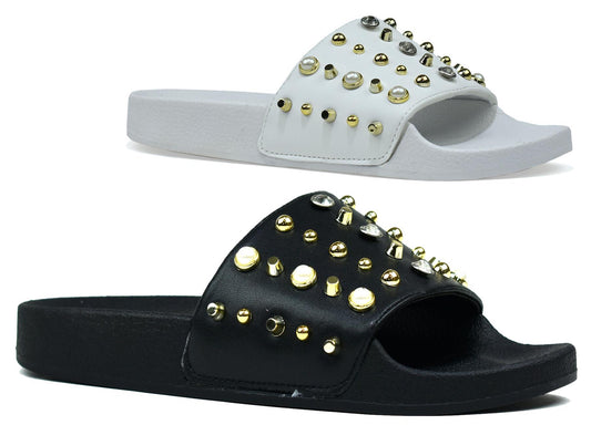 Stud Sliders Black and White