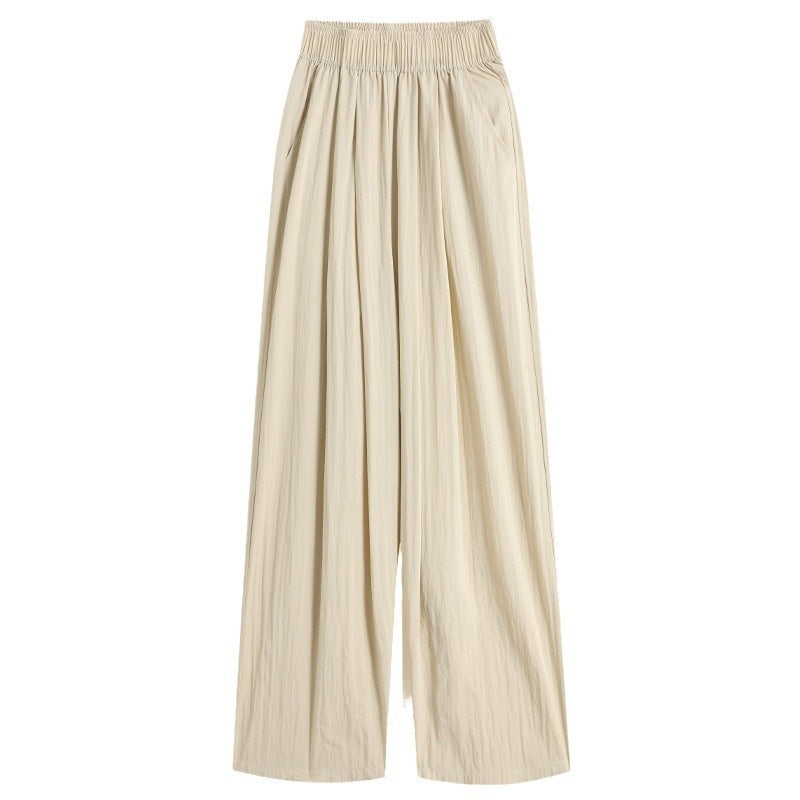 Thin High Waist Loose Casual Ice Silk Wide-leg Pants