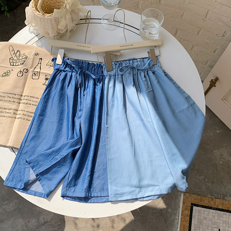 Girls' Pants Summer Thin Wide-leg Pants Ins Lyocell Denim