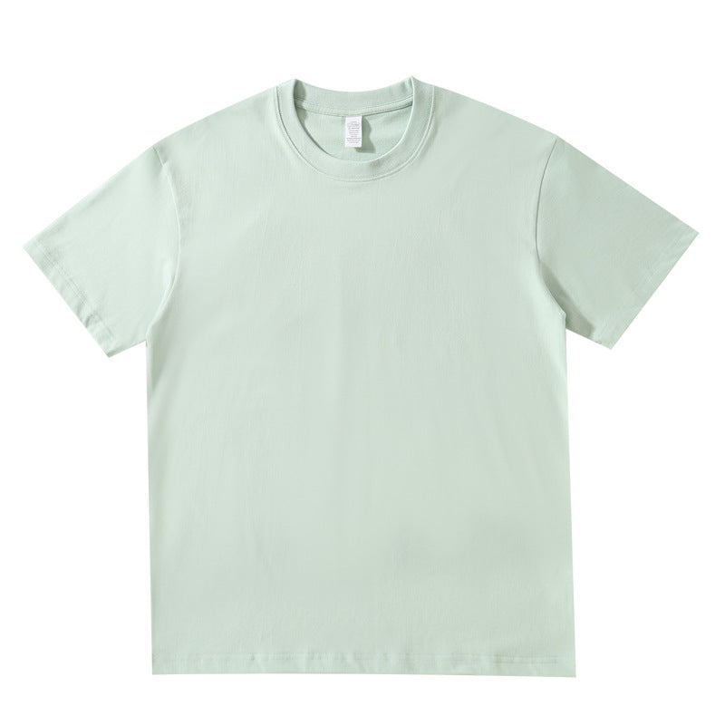 Round Neck Solid Colour Cotton T-shirt