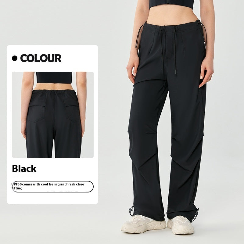 Women's Fashionable Loose Drooping Straight-leg Pants Breathable Trousers