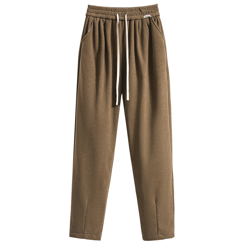 Fleece-lined Thickened Grandma's Pants Female Simple Warm