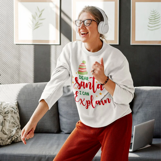 Womens Santa I Can Explain Sweatshirt