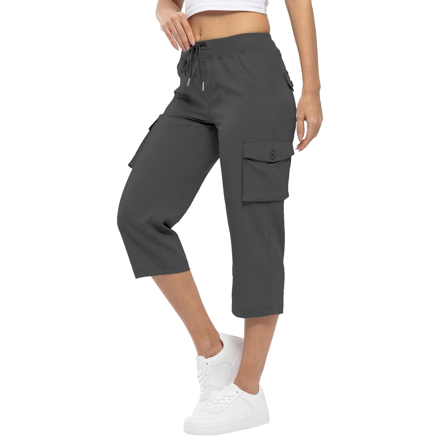 Women's High Waist Drawstring Pocket Loose Pants