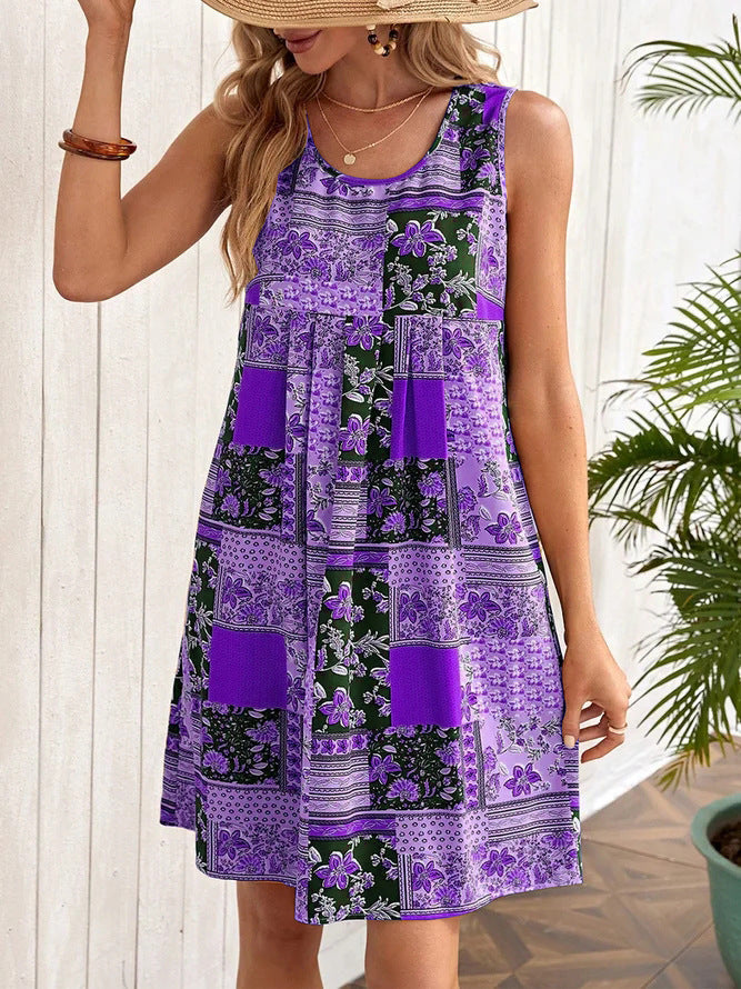 Sleeveless Printed Dress