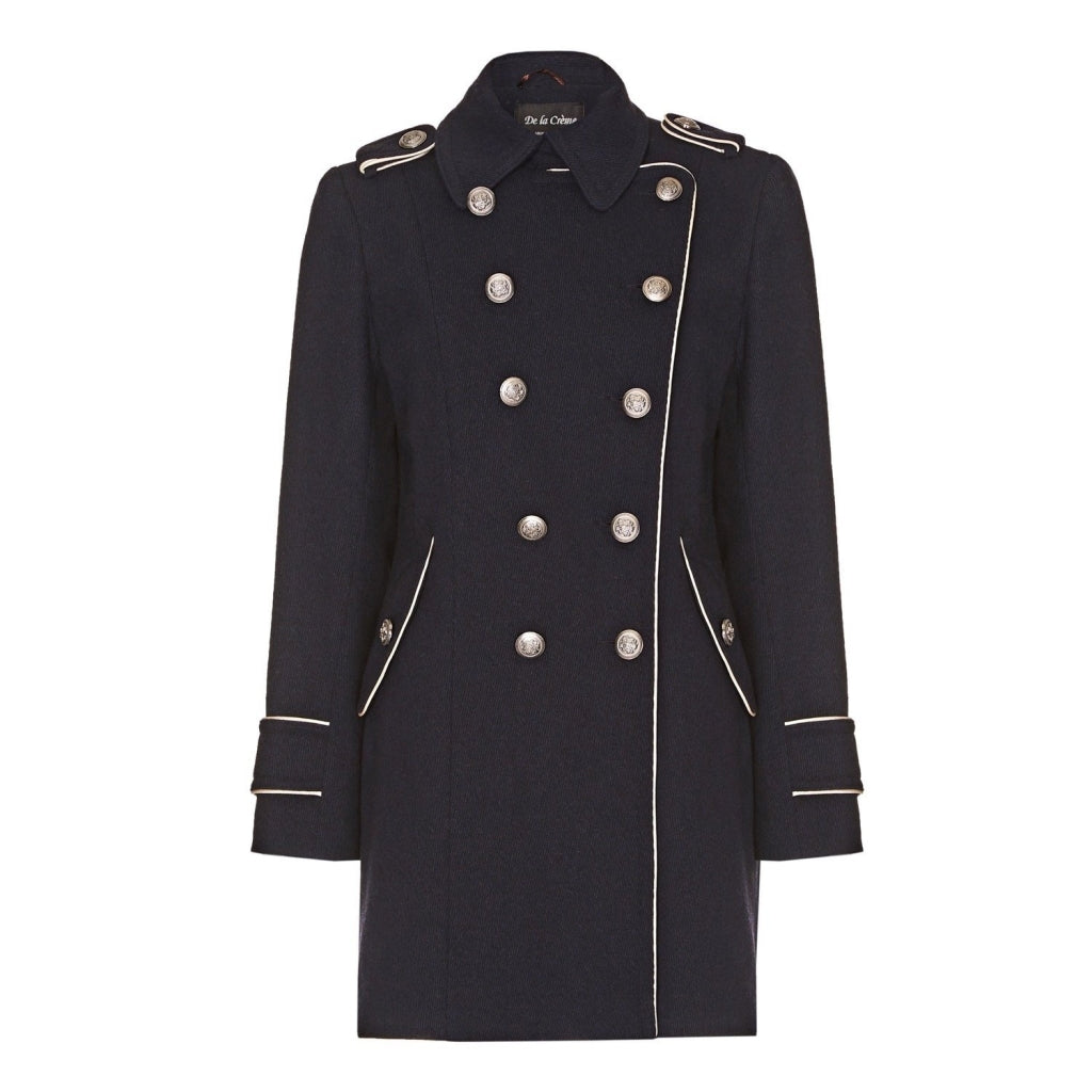 Military Coat with Contrast Buttons (C10215)