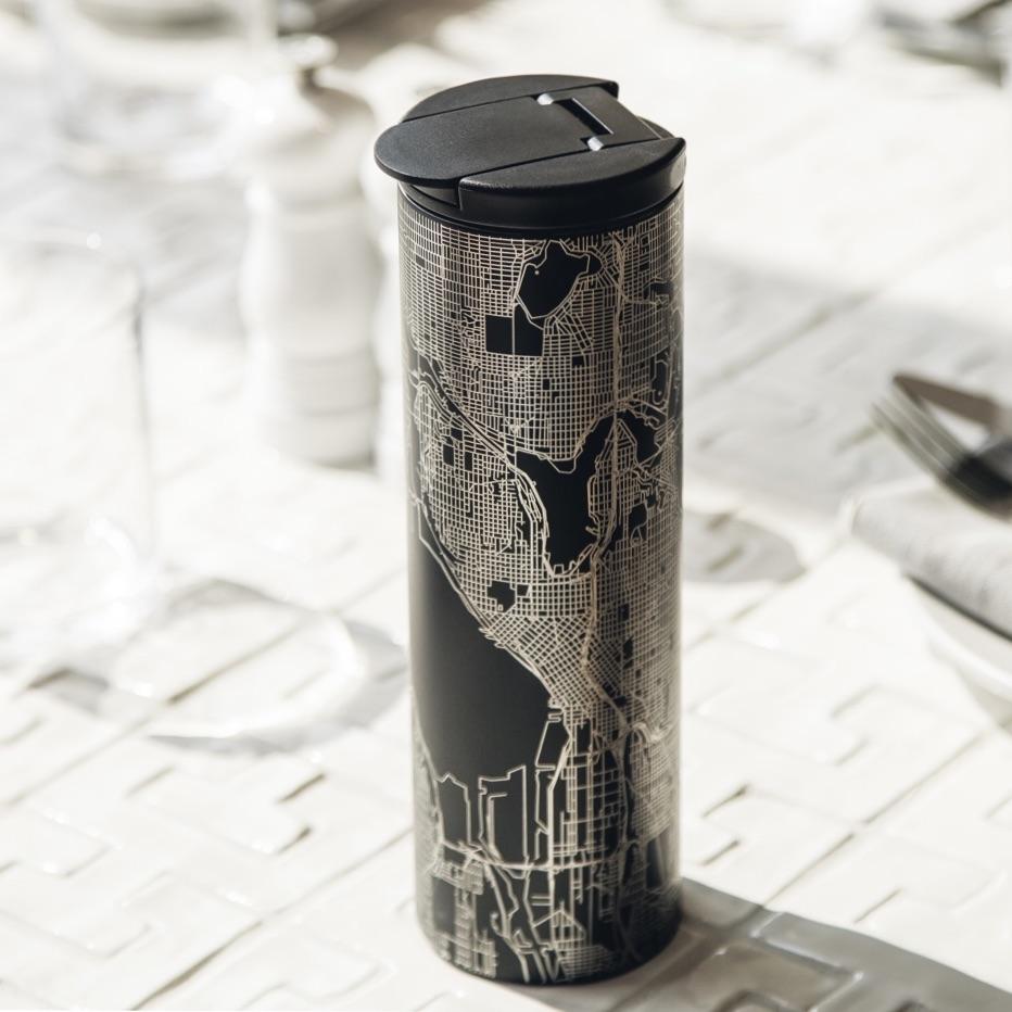 Mount Pleasant - South Carolina Map Tumbler in Matte Black