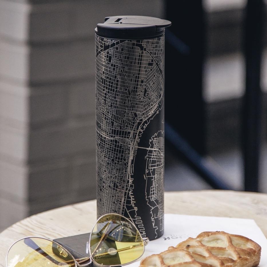 Mount Pleasant - South Carolina Map Tumbler in Matte Black